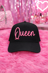 QUEEN Pink Embroidered Snapback Hat – Women’s Statement Cap | Grooveman Exclusive