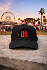 DJ Headphones Embroidered Hat – Black Streetwear Cap | Grooveman Exclusive