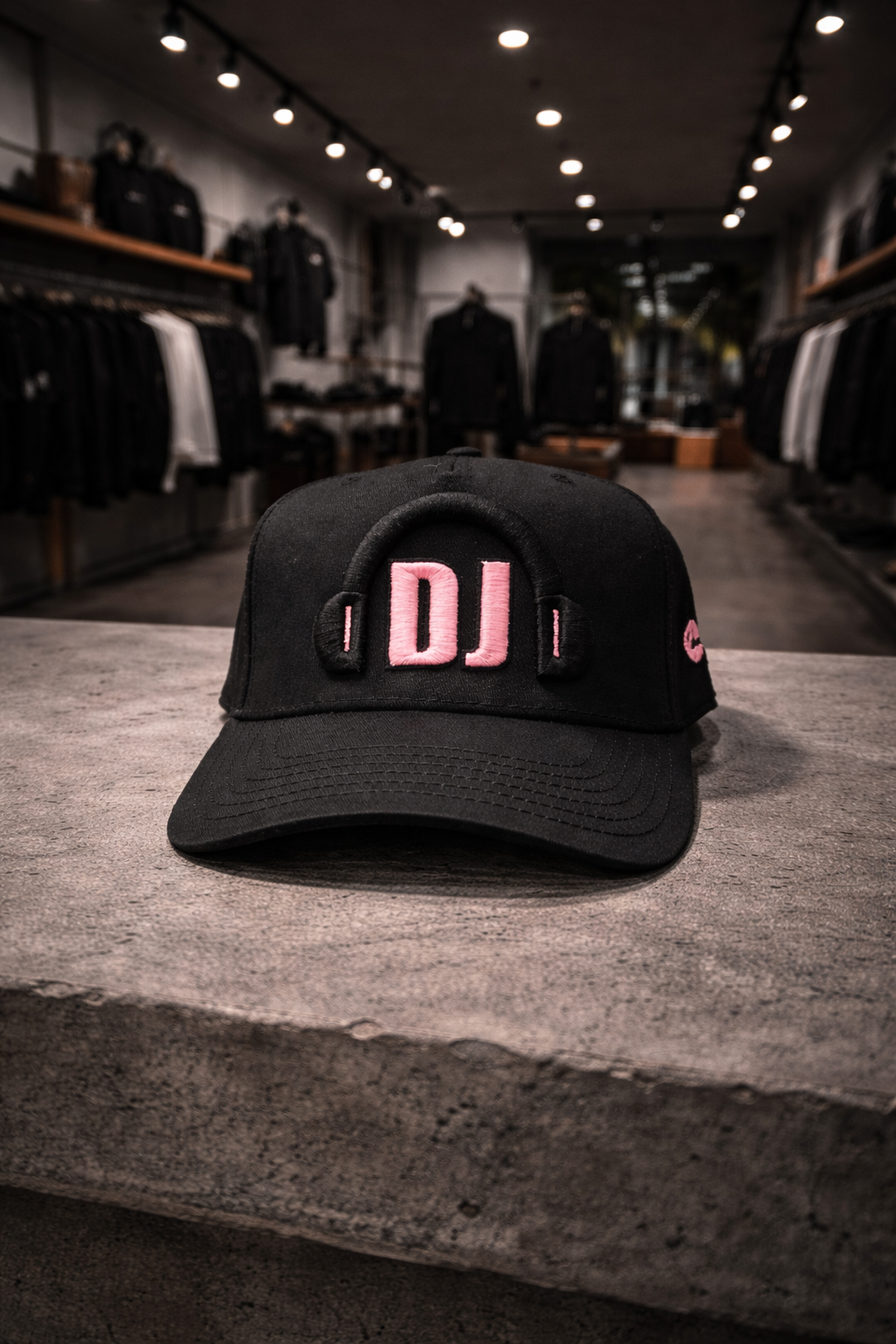 DJ Headphones Embroidered Hat – Black Streetwear Cap | Grooveman Exclusive
