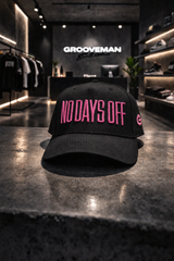 No Days Off Snapback Hat – 3D Embroidered Black Cap | Grooveman Exclusive