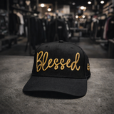Blessed 3D Embroidered Snapback Hat – Black Streetwear Cap