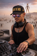 DJ In The Mix 3D Embroidered Snapback Hat – Black DJ Cap