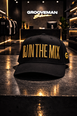 DJ In The Mix 3D Embroidered Snapback Hat – Black DJ Cap