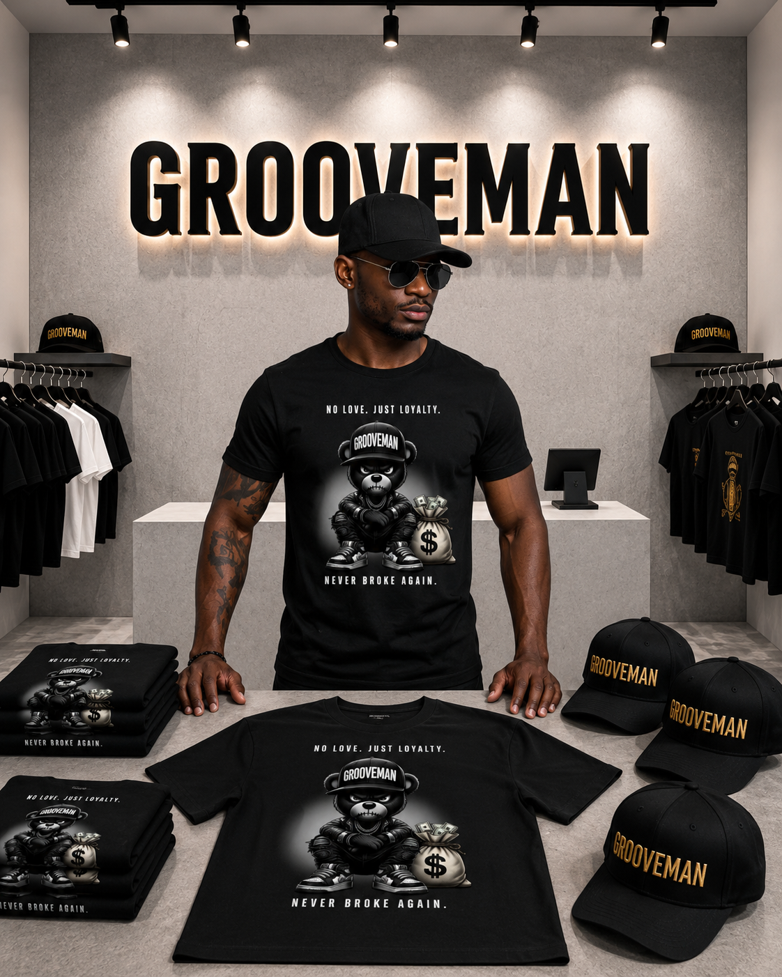Grooveman “No Love Just Loyalty” Graphic T-Shirt – Premium Black Streetwear Tee