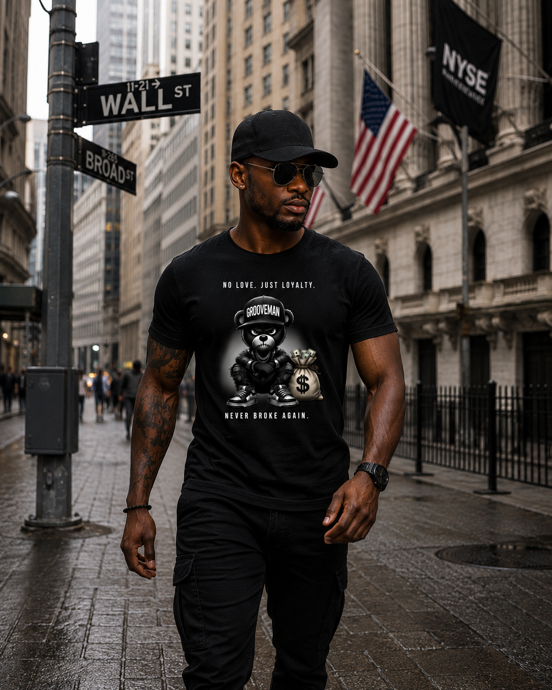 Grooveman “No Love Just Loyalty” Graphic T-Shirt – Premium Black Streetwear Tee