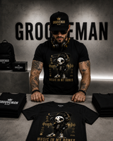Grooveman "Music In My Bones" Black Collection T-Shirt | Premium Streetwear DJ Festival Tee