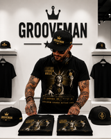 Grooveman “Justice Through Music” Black Graphic T-Shirt – Premium DJ Streetwear Tee