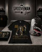Grooveman “Justice Through Music” Black Graphic T-Shirt – Premium DJ Streetwear Tee