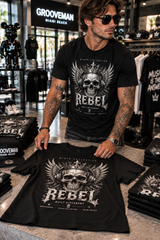 REBEL Skull DJ Graphic T-Shirt – Black Collection | Grooveman