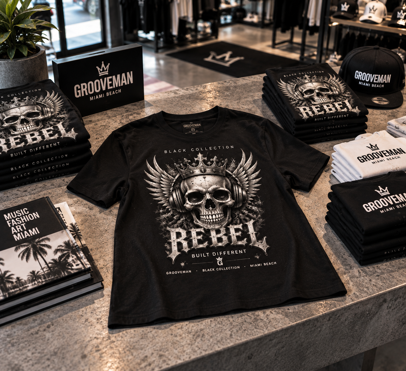 REBEL Skull DJ Graphic T-Shirt – Black Collection | Grooveman