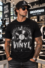 VINYL Built to Spin Black Collection Graphic T-Shirt – Grooveman Miami Beach