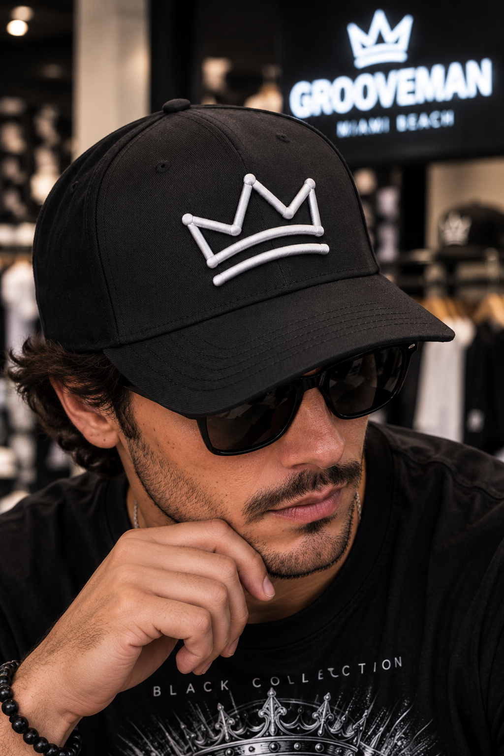 Grooveman Crown 5-Panel Snapback Hat – 3D Embroidered