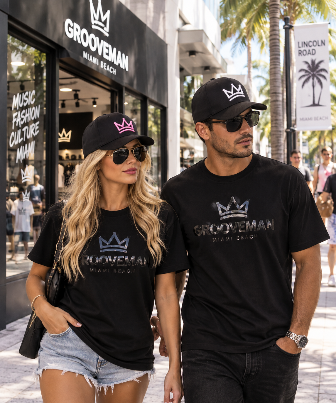 Grooveman Crown 5-Panel Snapback Hat – 3D Embroidered