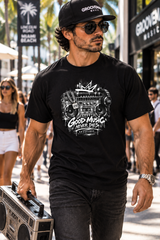 Good Music Never Dies Graphic T-Shirt | Grooveman Black Collection