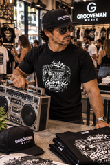 Good Music Never Dies Graphic T-Shirt | Grooveman Black Collection