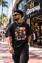 Good Vibes Only Bear Graphic T-Shirt – Hustle Streetwear Tee | Grooveman