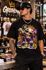 Grind & Hustle Bear Men’s Graphic T-Shirt – Money Streetwear Tee | Grooveman