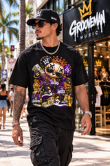 Grind & Hustle Bear Men’s Graphic T-Shirt – Money Streetwear Tee | Grooveman
