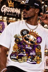 Grind & Hustle Bear Men’s Graphic T-Shirt – Money Streetwear Tee | Grooveman