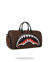 Sprayground  | Shark in Paris WTF Bubbly Brown Check Large Duffle
