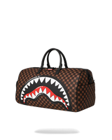Sprayground  | Shark in Paris WTF Bubbly Brown Check Large Duffle