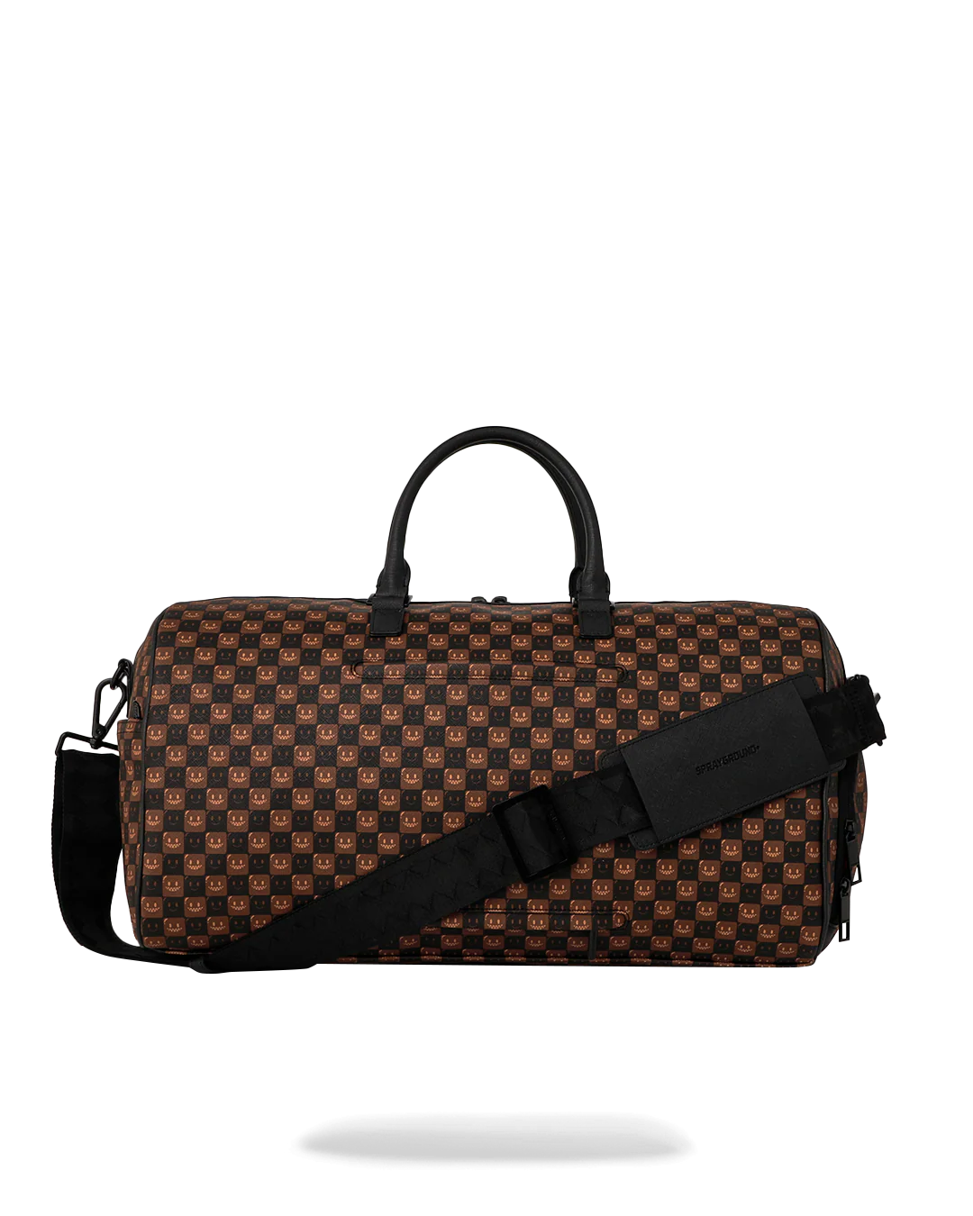 Sprayground  | Shark in Paris WTF Bubbly Brown Check Large Duffle