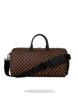 Sprayground  | Shark in Paris WTF Bubbly Brown Check Large Duffle