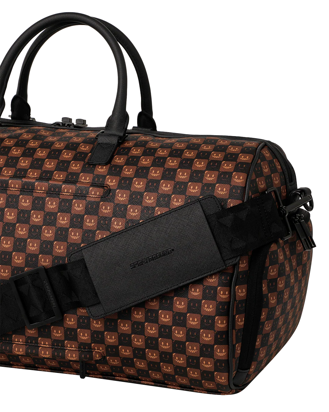Sprayground  | Shark in Paris WTF Bubbly Brown Check Large Duffle