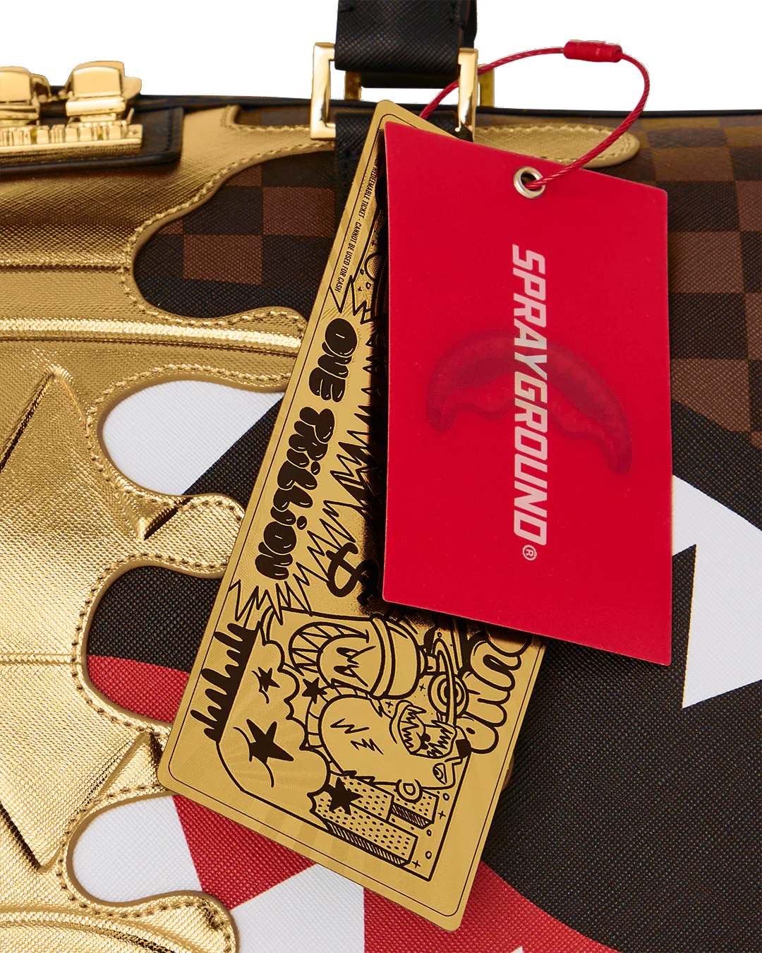 Sprayground  | Shark in Paris Gold Drip Large Duffle