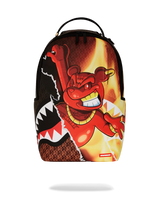 Backpack with a cartoon character design on a white background