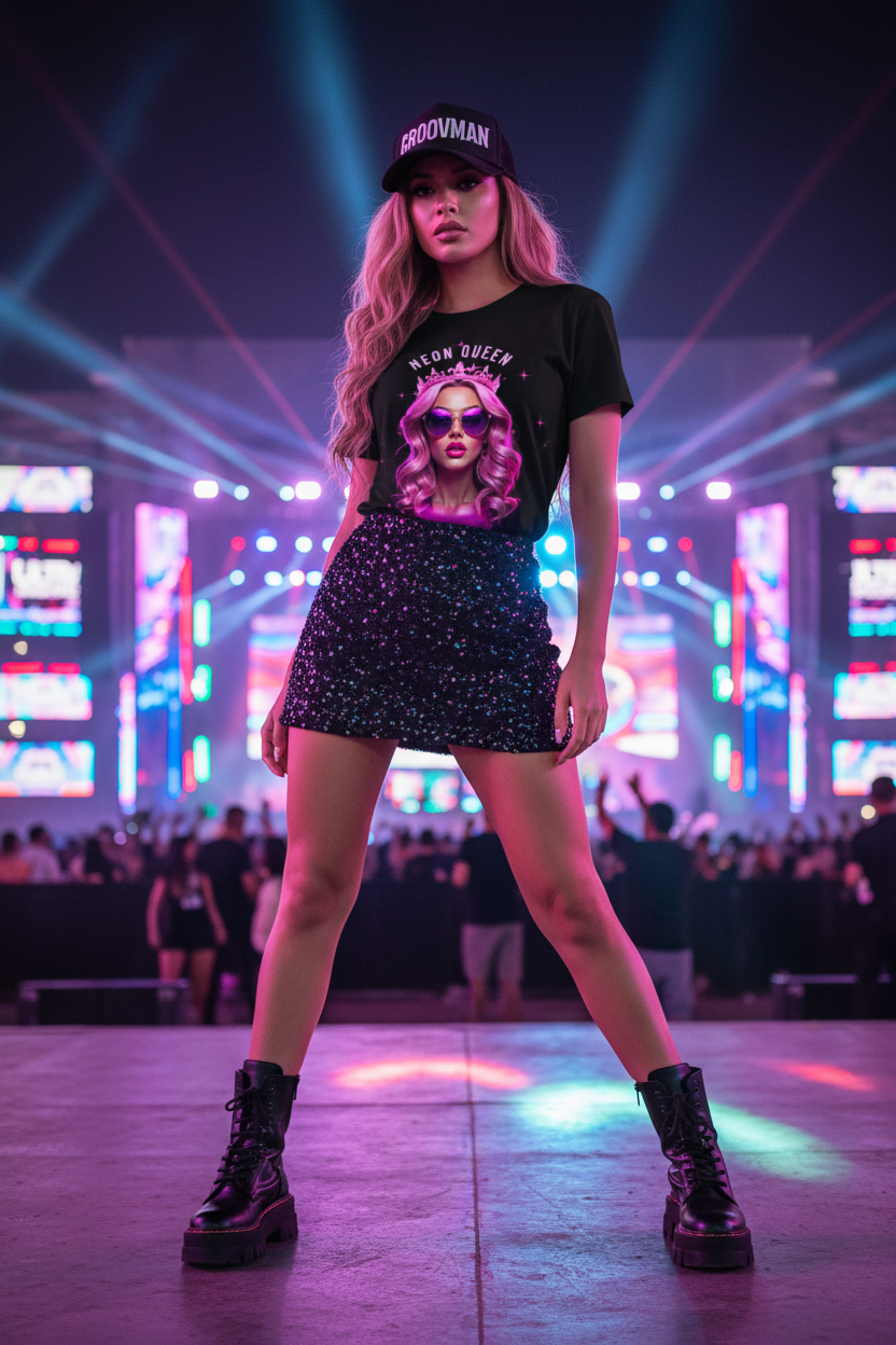 Neon Queen Streetwear Graphic Tee