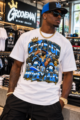 Get Rich Money Talks University Blue Graphic T-Shirt – Sneaker Matching Streetwear