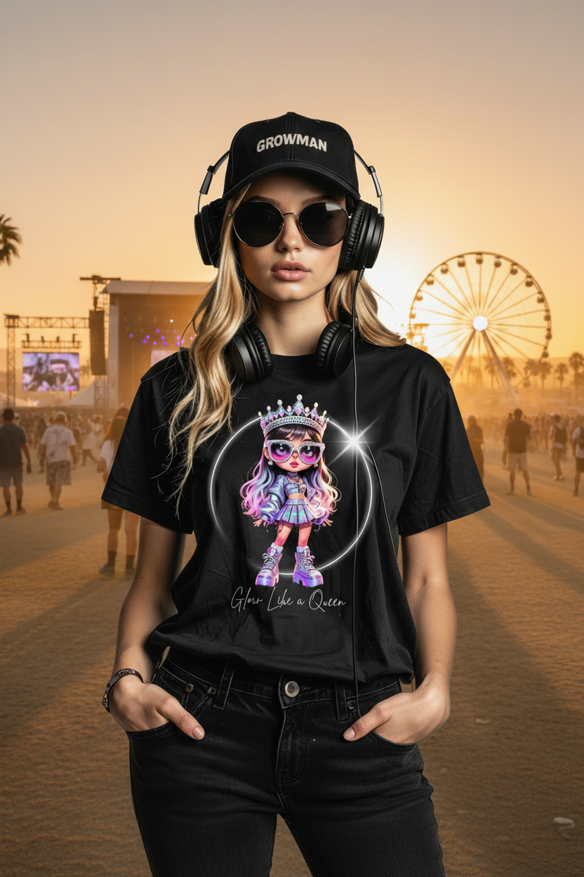 Glow Like a Queen Women’s Streetwear Tee – Grooveman