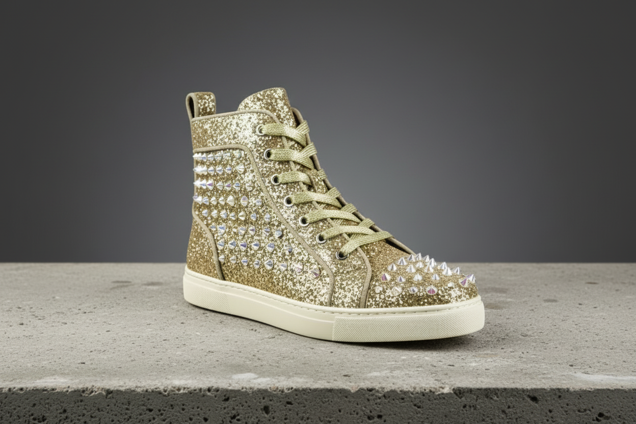 Gold Glitter Black Spikes Encore by Fiesso