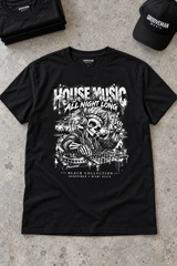 House Music Skull DJ Graphic T-Shirt – Black Collection | Grooveman