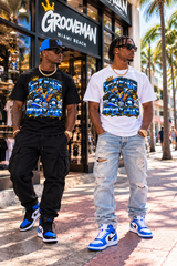 Get Rich Money Talks University Blue Graphic T-Shirt – Sneaker Matching Streetwear