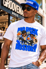 No Risk No Story Royal Blue Graphic T-Shirt – Streetwear Made to Match