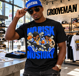 No Risk No Story Royal Blue Graphic T-Shirt – Streetwear Made to Match