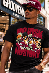 No Risk No Story Burgundy Graphic T-Shirt – Streetwear Made to Match