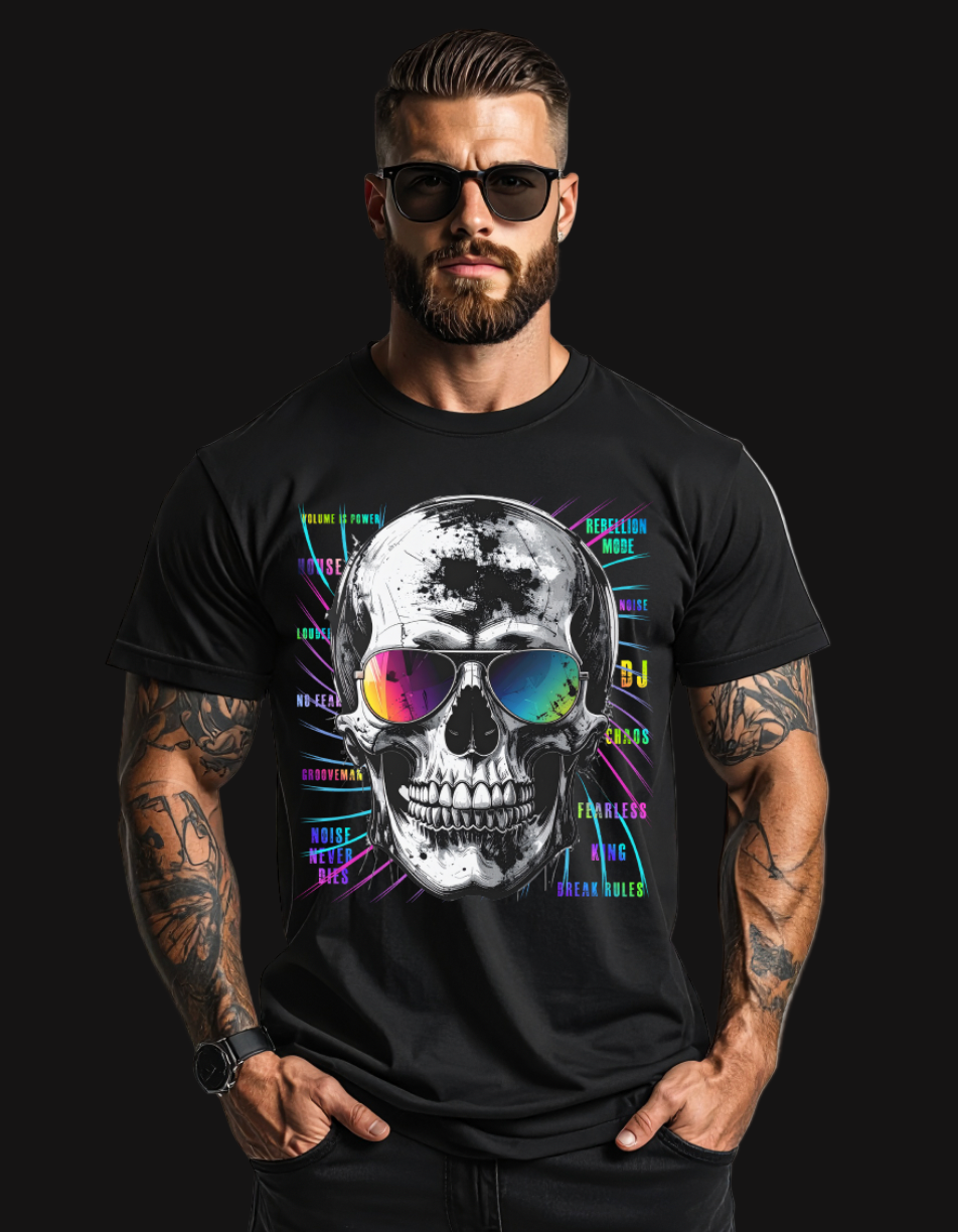 Grooveman “Skull Mirage” – Black Collection Premium Tee