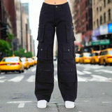 High Waist Wide Leg Pocket Pants