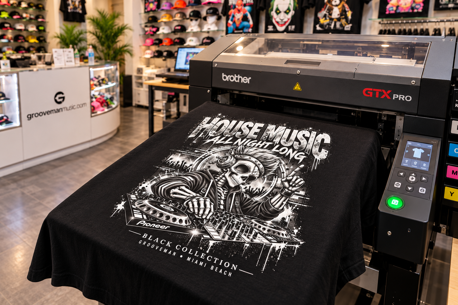 House Music Skull DJ Graphic T-Shirt – Black Collection | Grooveman
