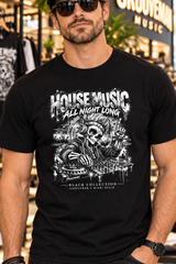 House Music Skull DJ Graphic T-Shirt – Black Collection | Grooveman