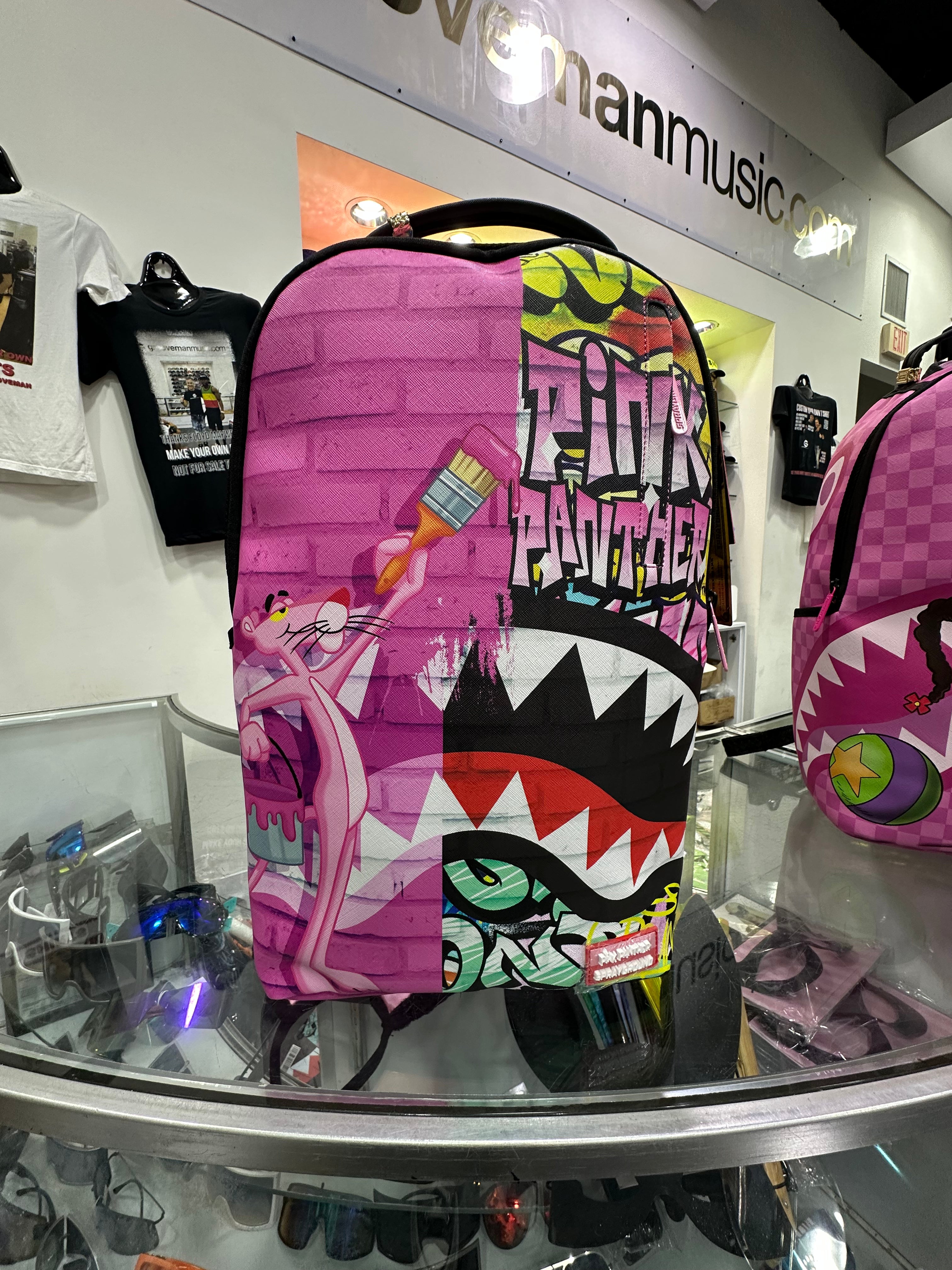 Sprayground Pink Panther Painting over Graffiti DLXSV Backpack