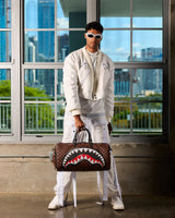 Sprayground  | Shark in Paris WTF Bubbly Brown Check Large Duffle