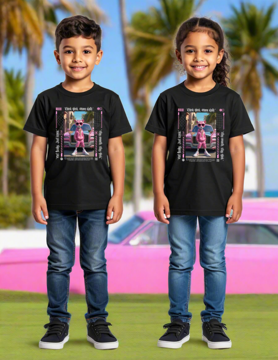 Kids Pink Panther Billions Art T-Shirt Grooveman Music Exclusive