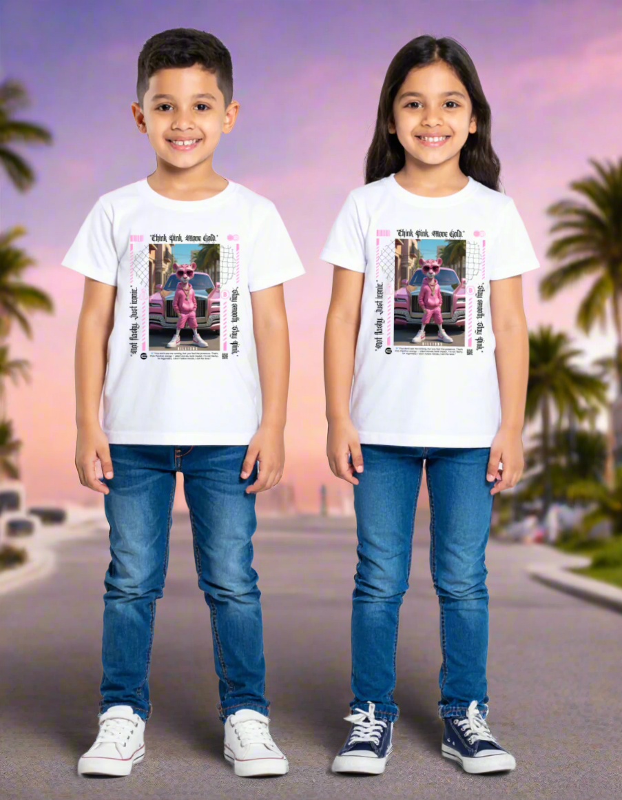 Kids Pink Panther Billions Art T-Shirt Grooveman Music Exclusive
