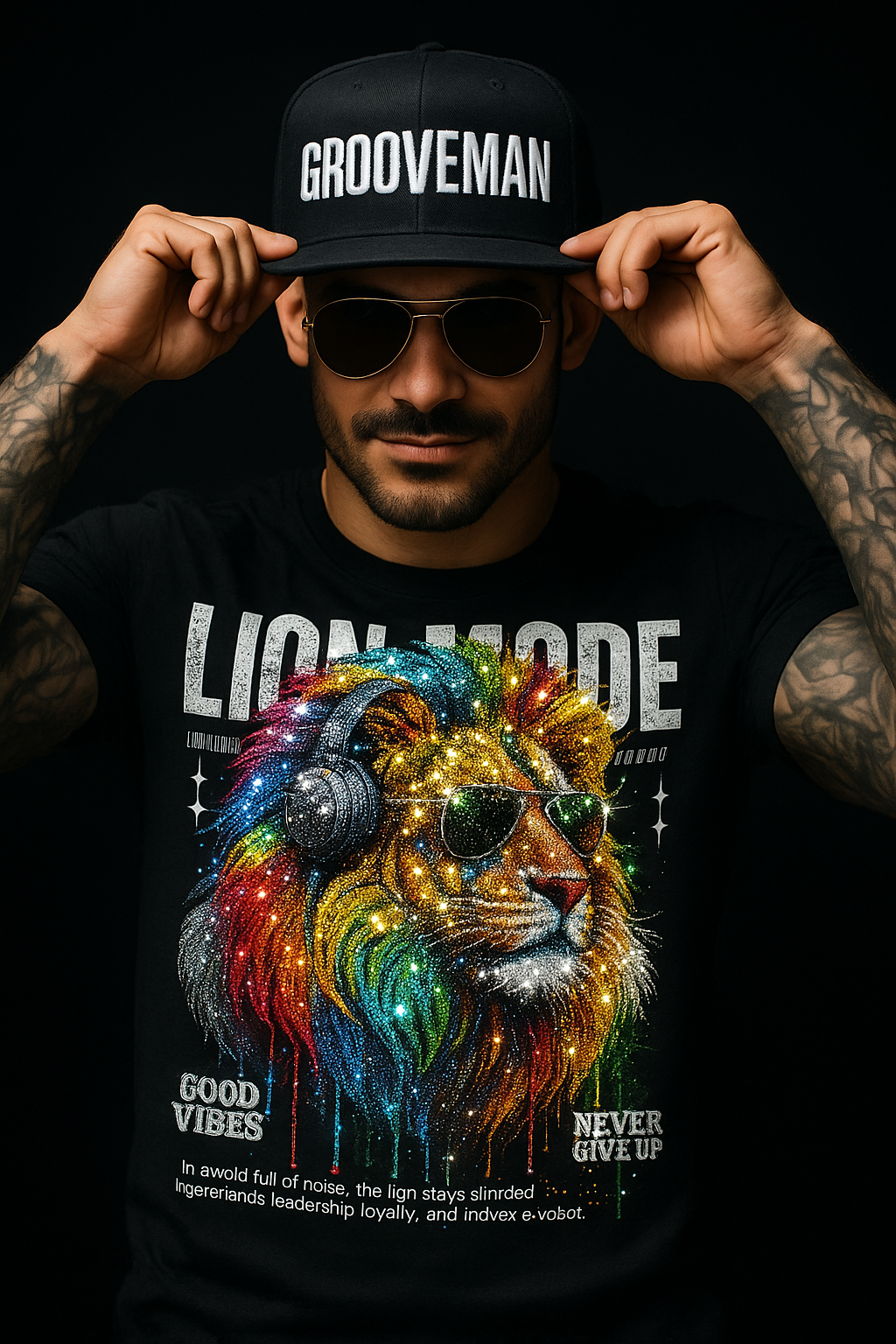 Lion Mode Rhinestone T-Shirt – Grooveman Exclusive