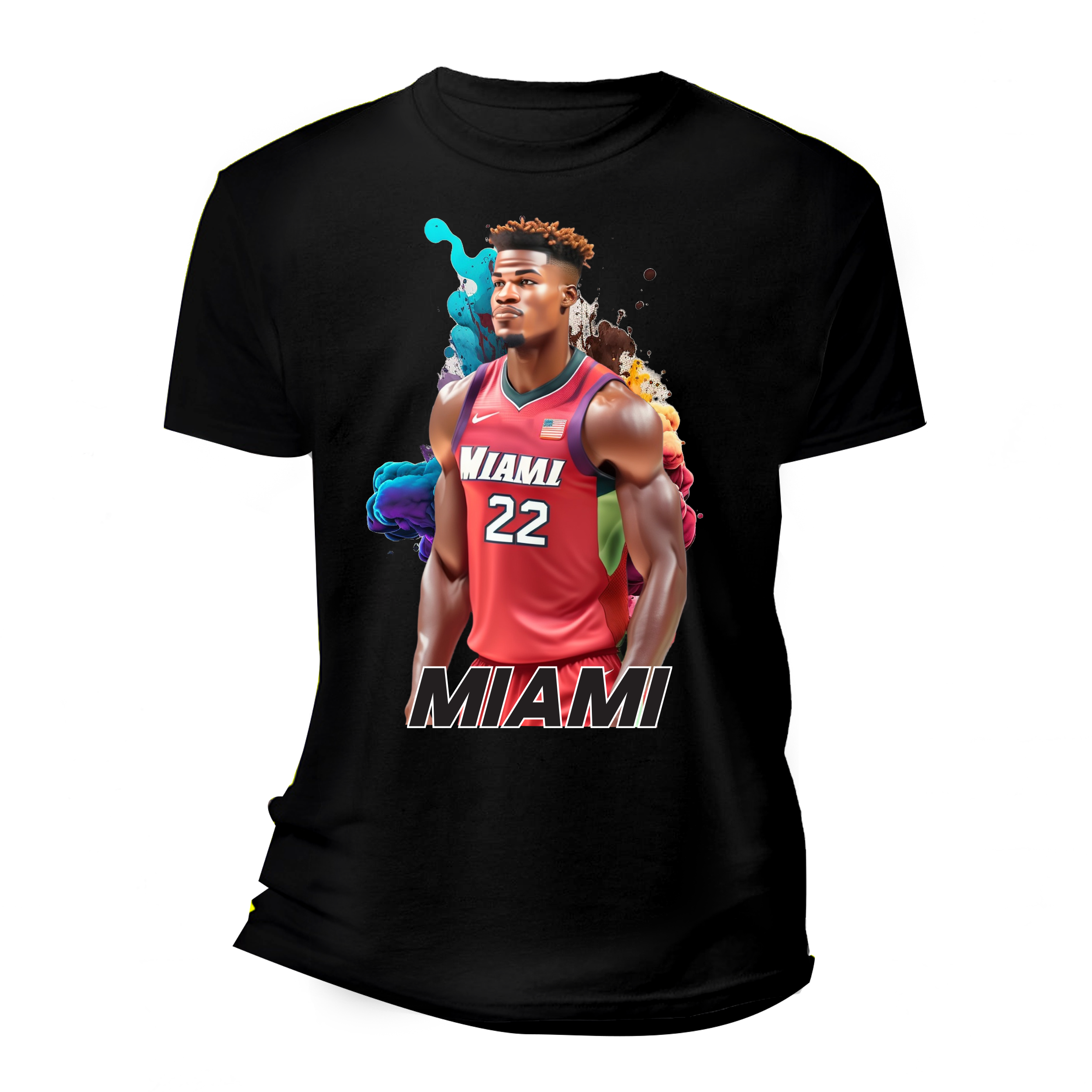 Miami Basketball Colorful AI T-Shirts | Grooveman Music