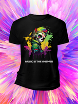 Music is the Answer Skull T-Shirts DTG Full color Edition